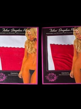 Red Strapless Silicone Adhesive Panty